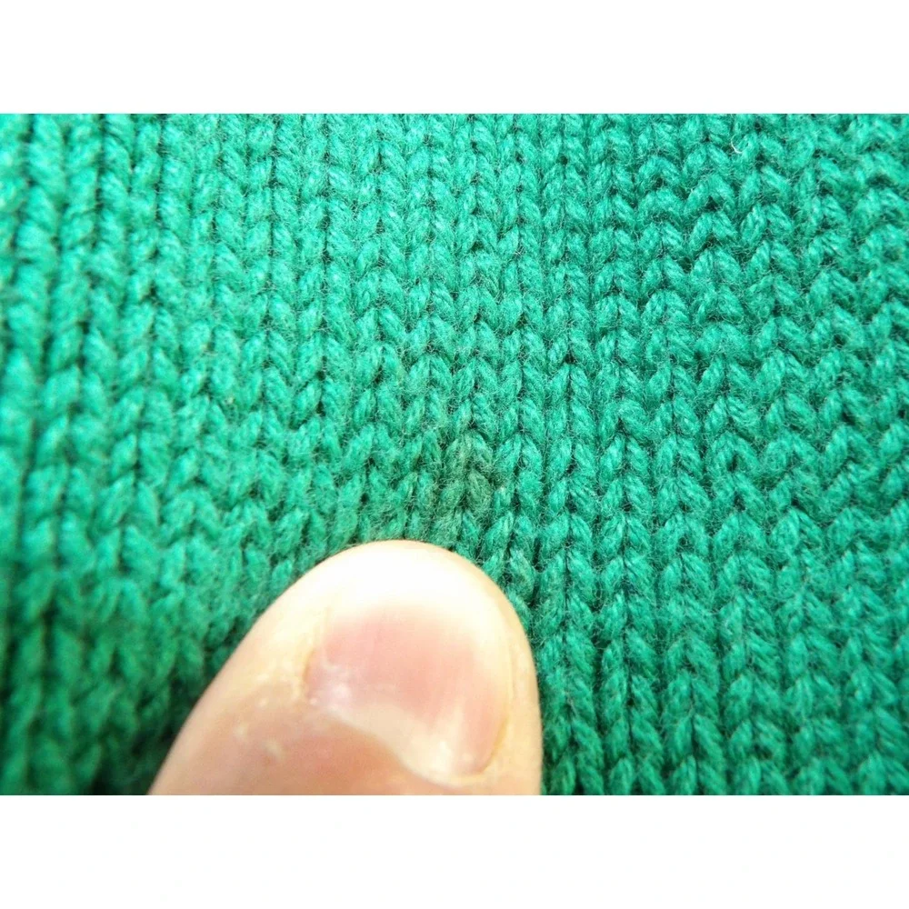 VTG Polo Ralph Lauren Crewneck Sweater Heavy Cotton Knit Men Large Green Pony 90